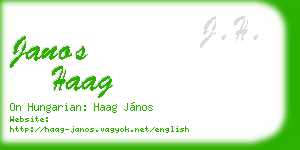 janos haag business card