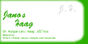 janos haag business card